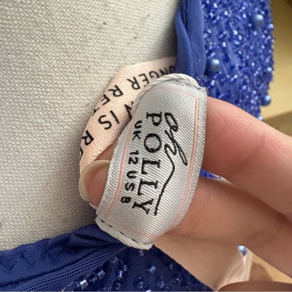 OH POLLY Chelsea Embellished Wrap Over A-Line Mini Dress in Dark Blue Size 8 NWT - Picture 8 of 11